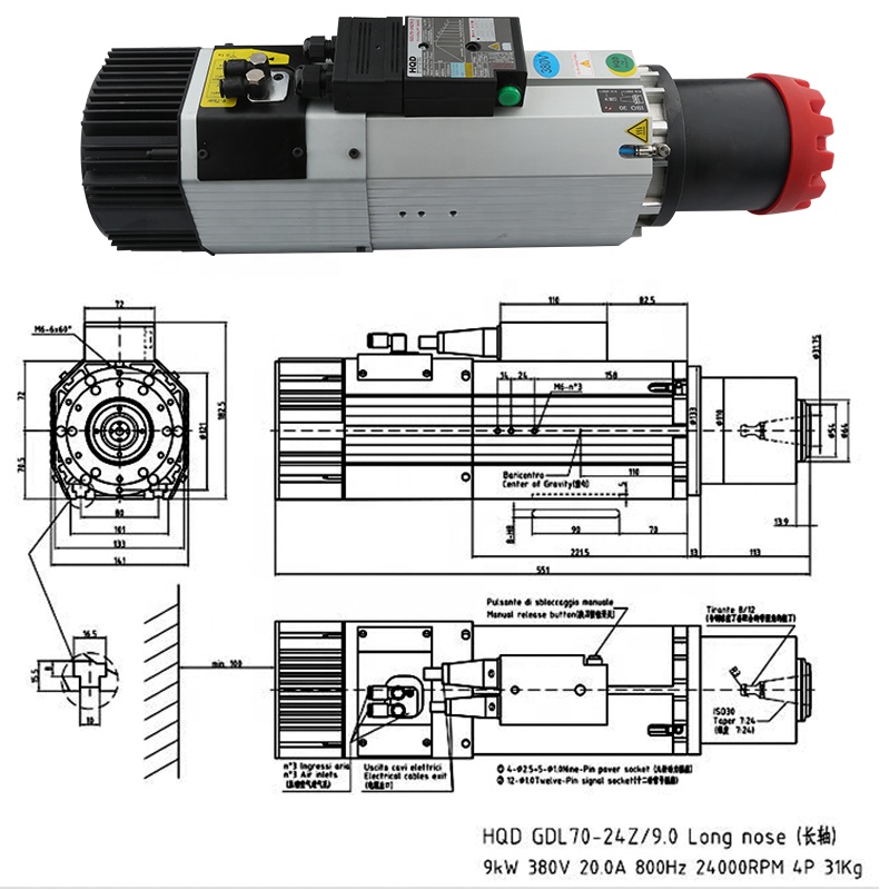 Spindle Motor - Motor Spindle HQD 9kw 220v 380v